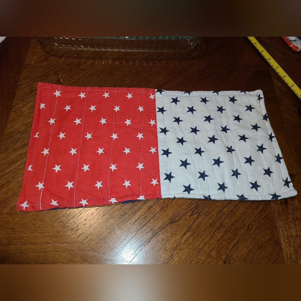 Casserole size Hotpad handmade & quilted 17×8 stars 🌟